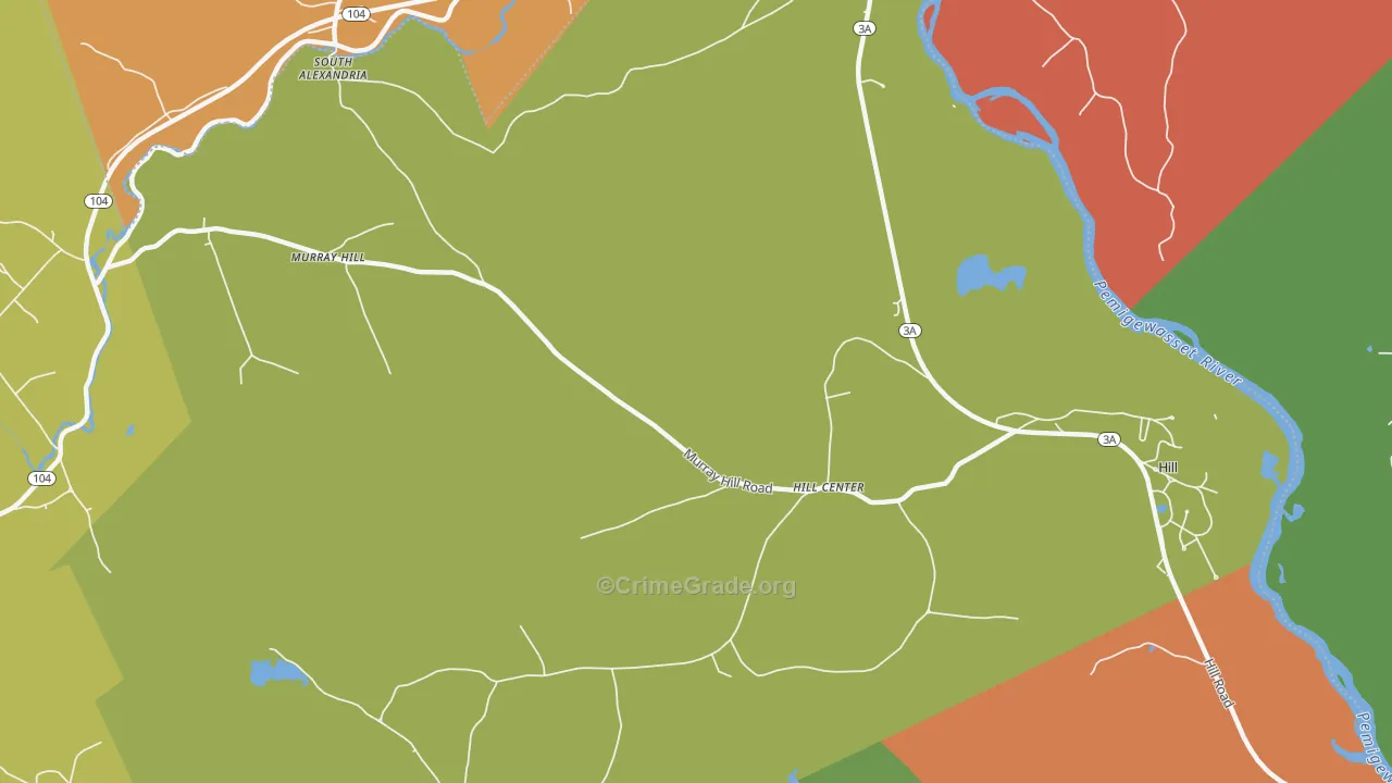 Hill Center, NH Map of Arson Rates