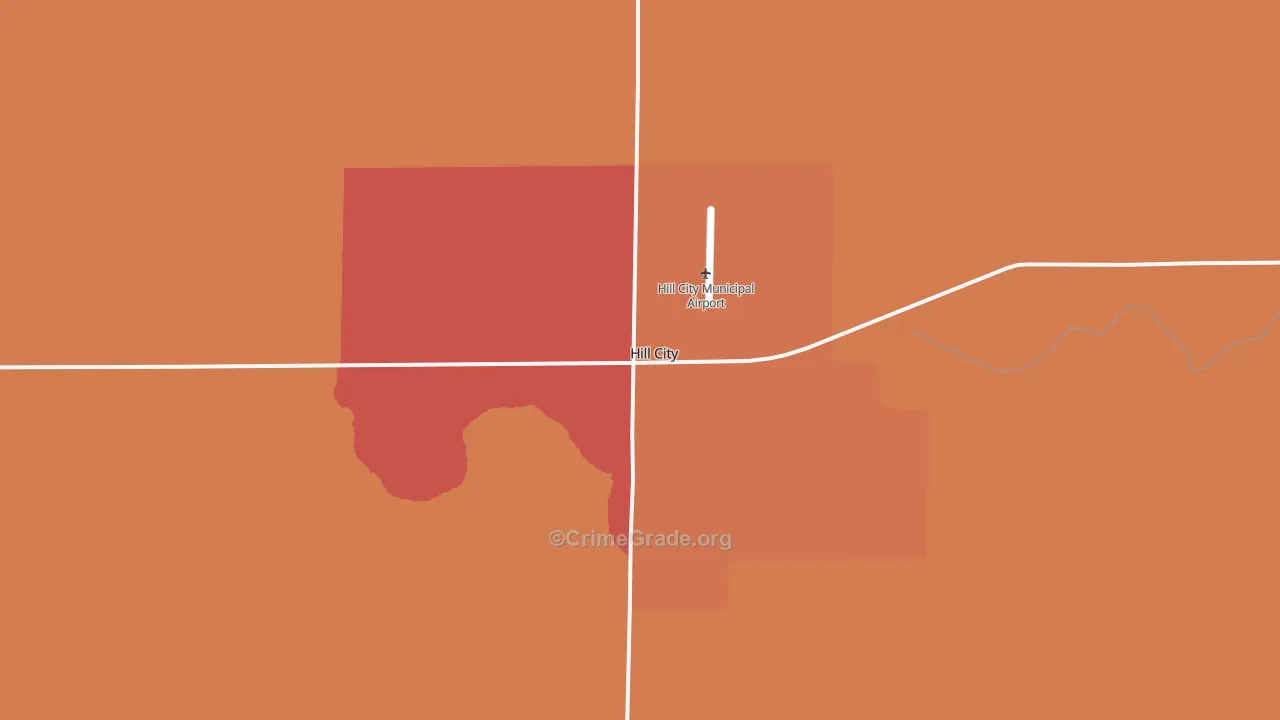 Hill City, KS Map of Arson Rates