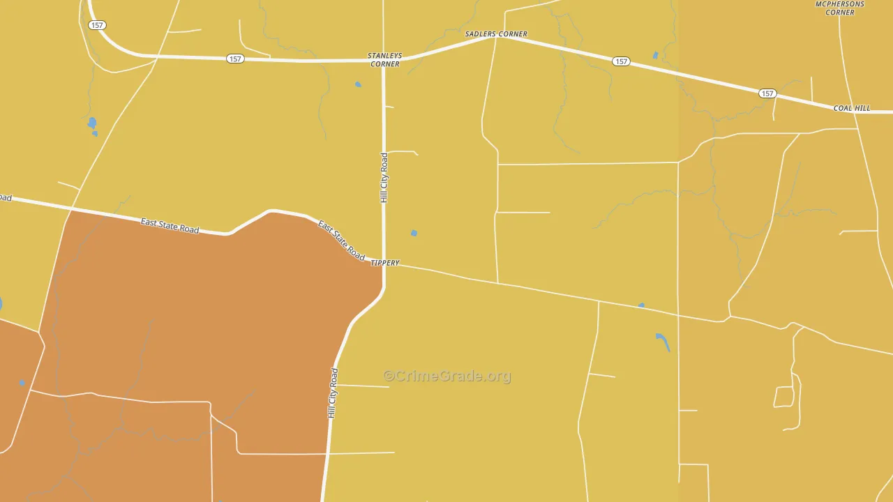Hill City, PA Map of Arson Rates