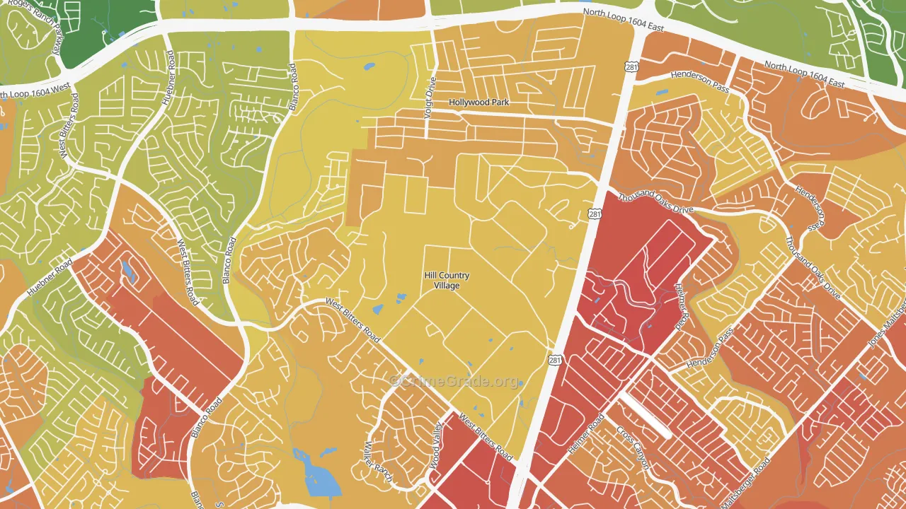 Hill Country Village, TX Map of Arson Rates