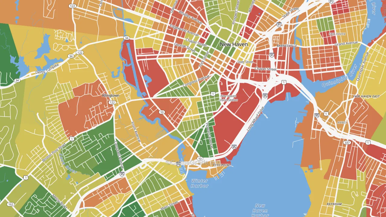 Hill, New Haven, CT Map of Arson Rates