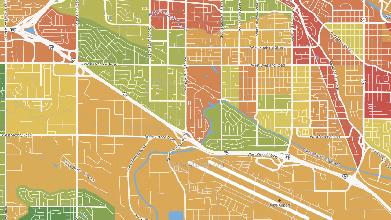 Hillcrest, Boise, ID Map of Arson Rates