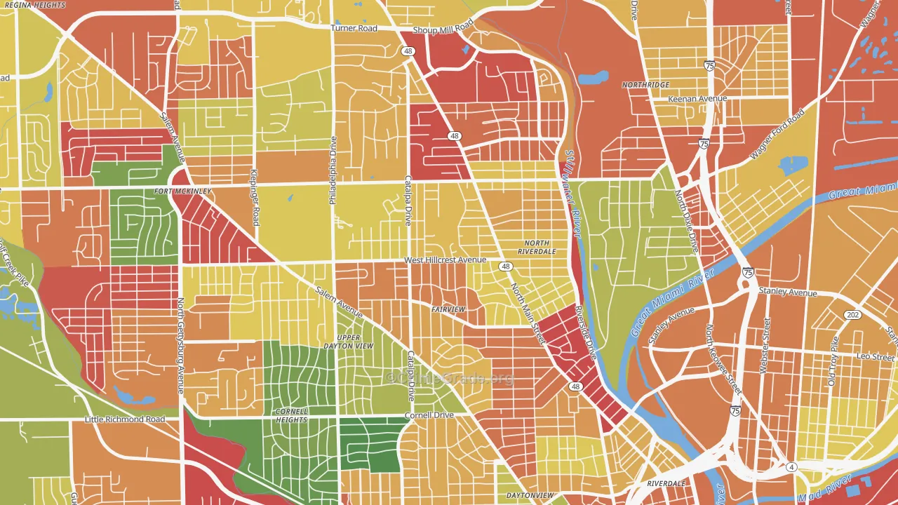 Hillcrest, Dayton, OH Map of Arson Rates