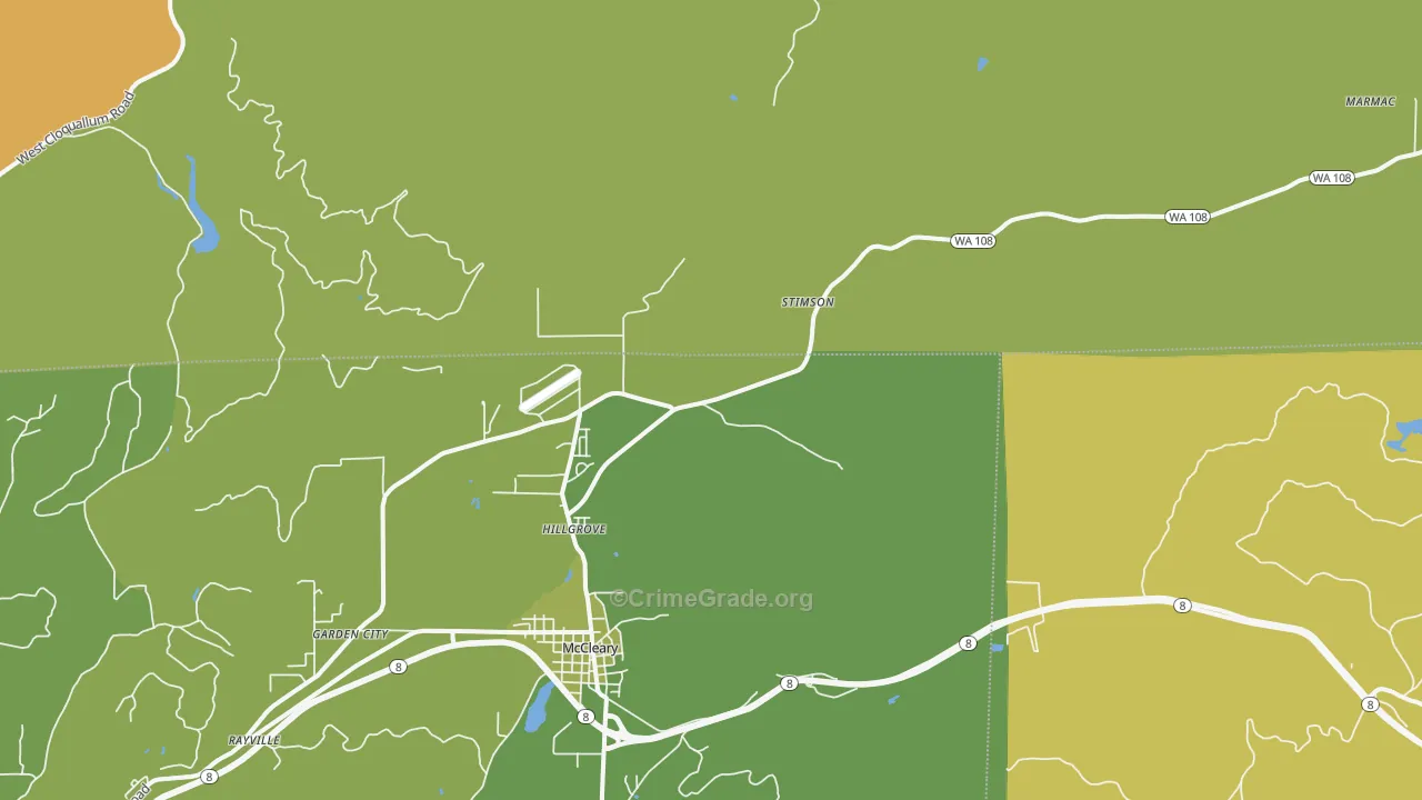 Hillgrove, WA Map of Arson Rates