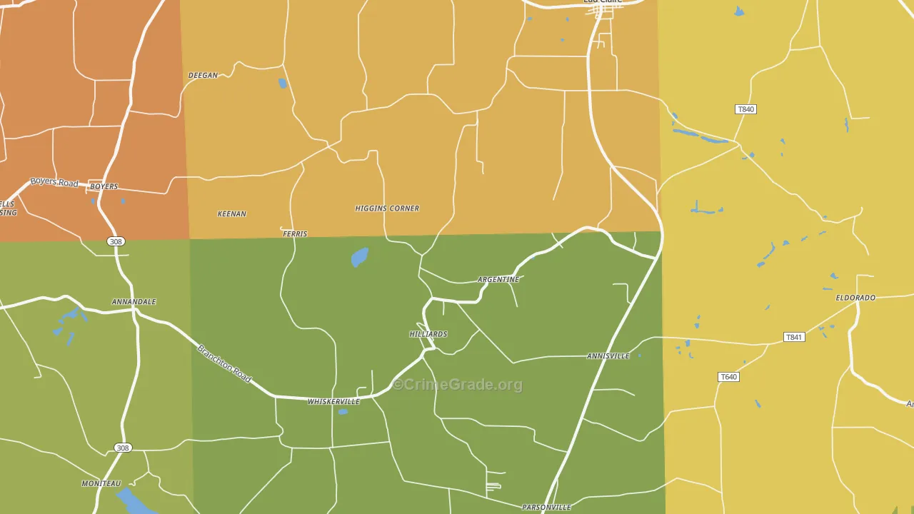 Hilliards, PA Map of Arson Rates
