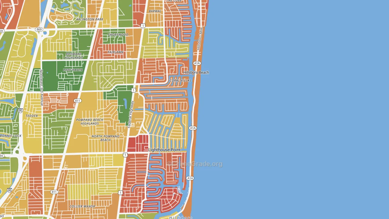 Hillsboro Beach, FL Map of Arson Rates