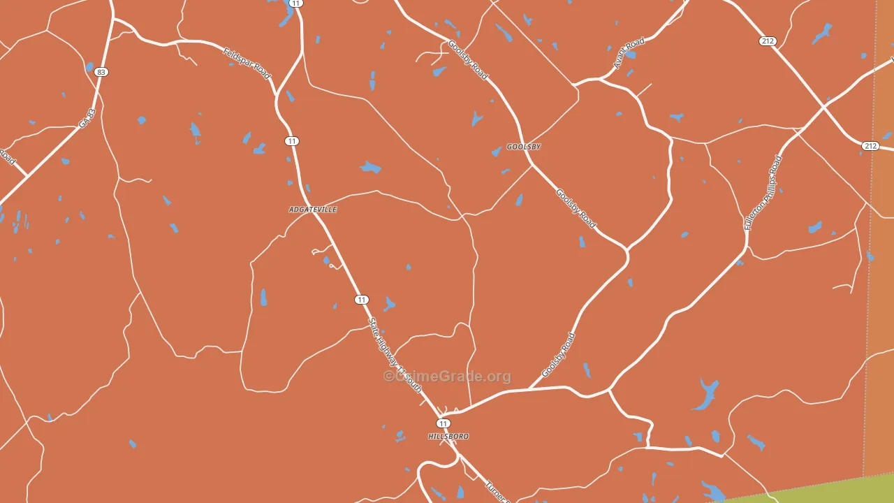 Hillsboro, GA Map of Arson Rates