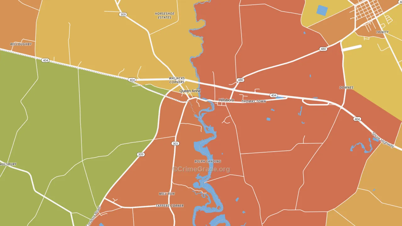 Hillsboro, MD Map of Arson Rates
