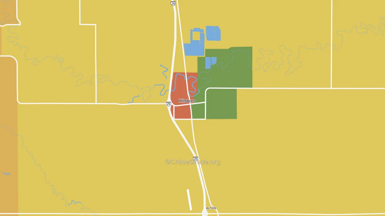 Hillsboro, ND Map of Arson Rates