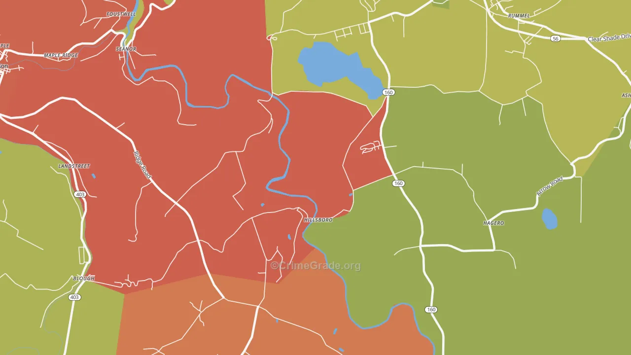 Hillsboro, PA Map of Arson Rates