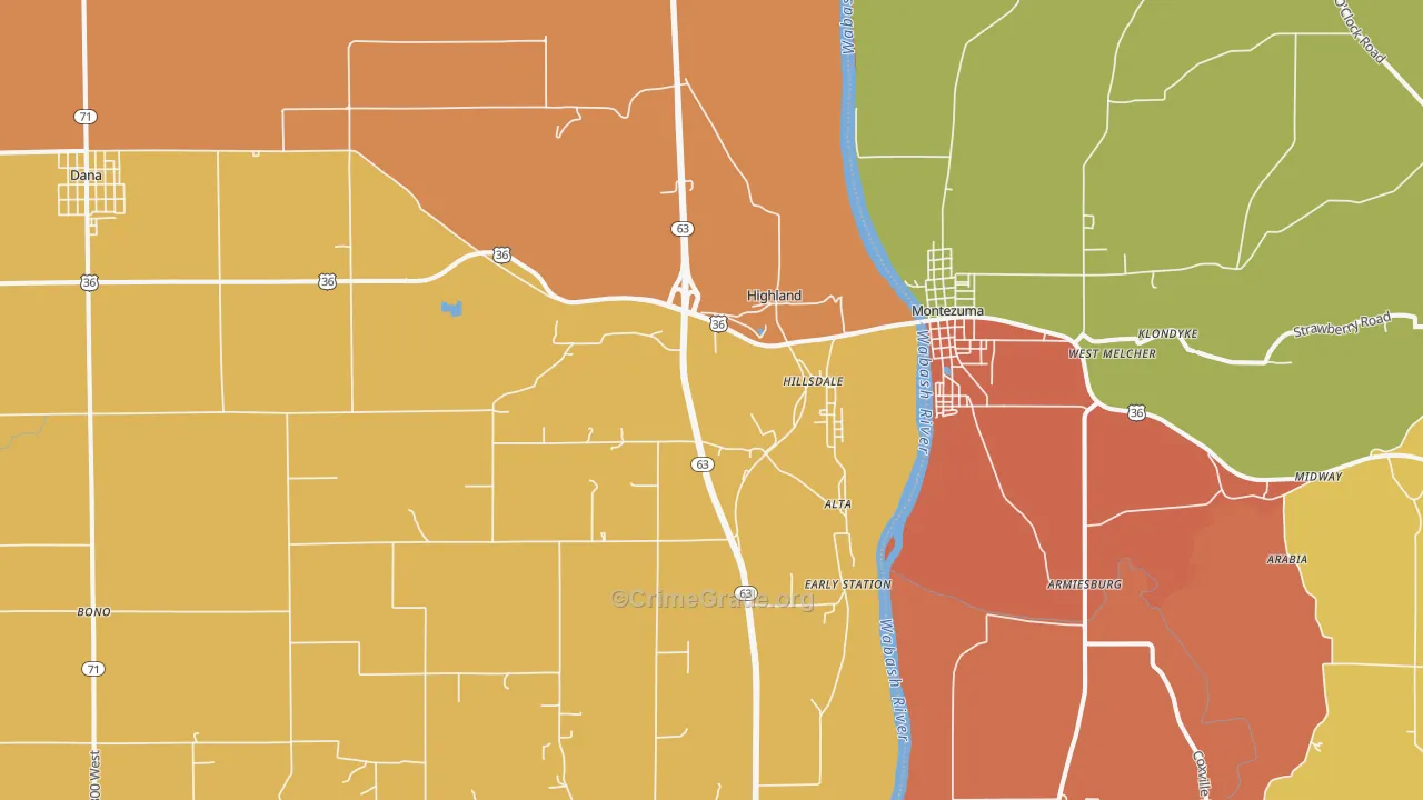 Hillsdale, IN Map of Arson Rates