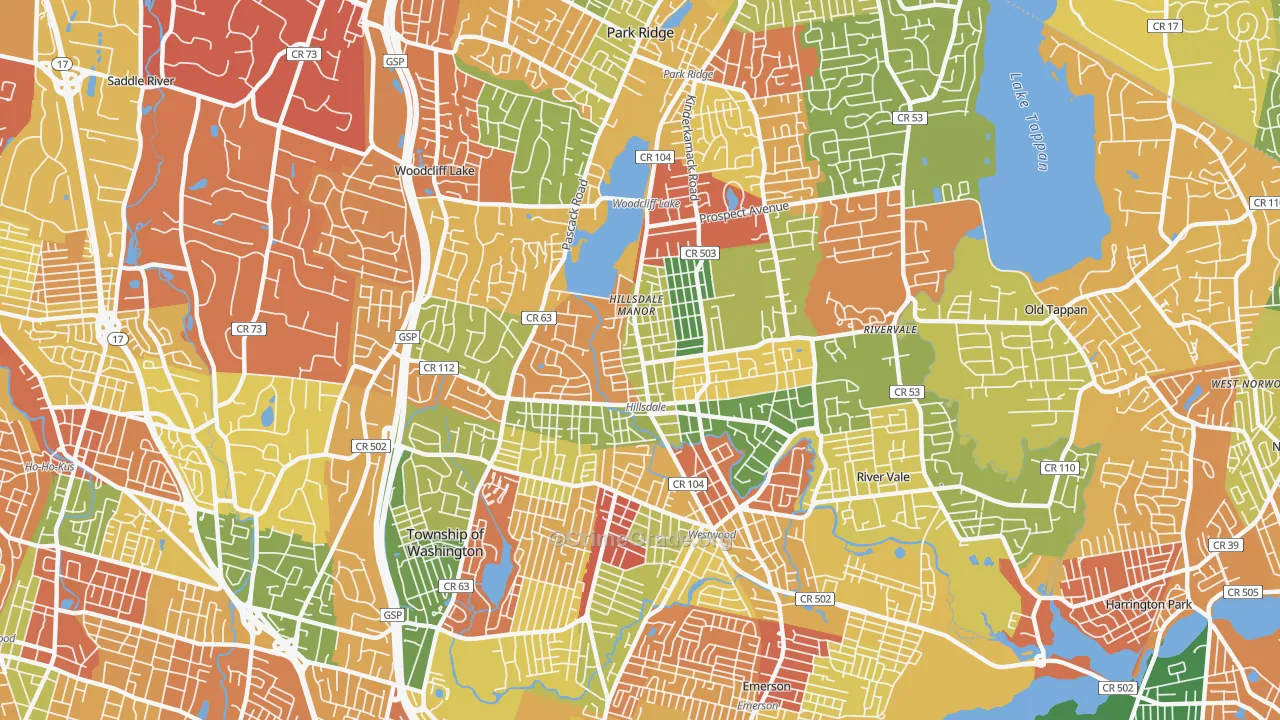 Hillsdale, NJ Map of Arson Rates
