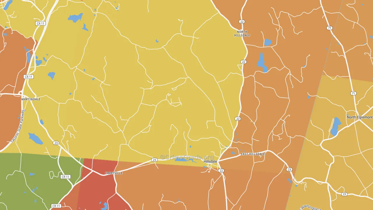 Hillsdale, NY Map of Arson Rates
