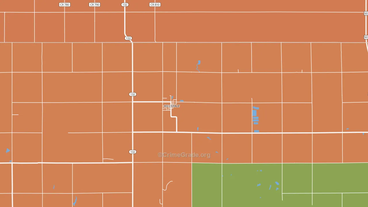 Hillsdale, OK Map of Arson Rates