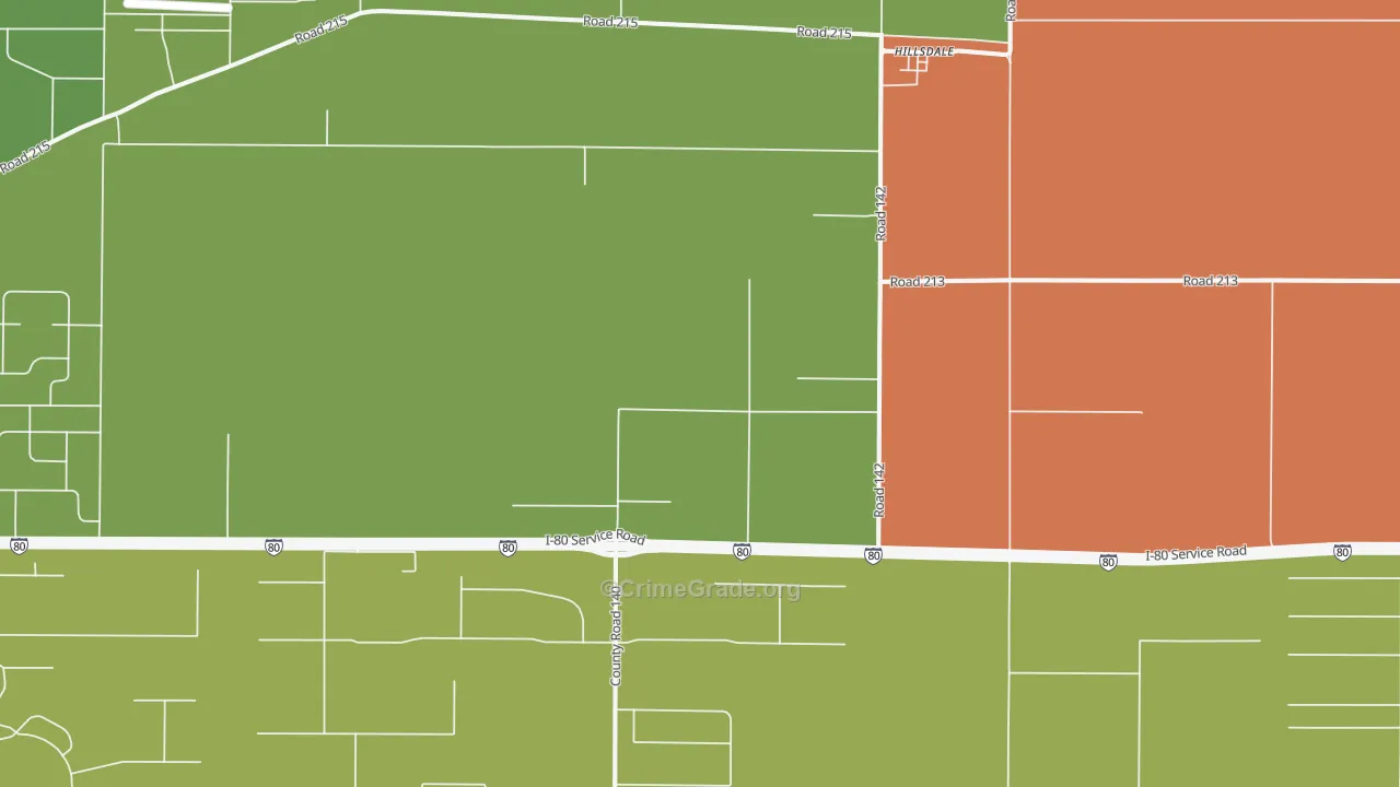 Hillsdale, WY Map of Arson Rates