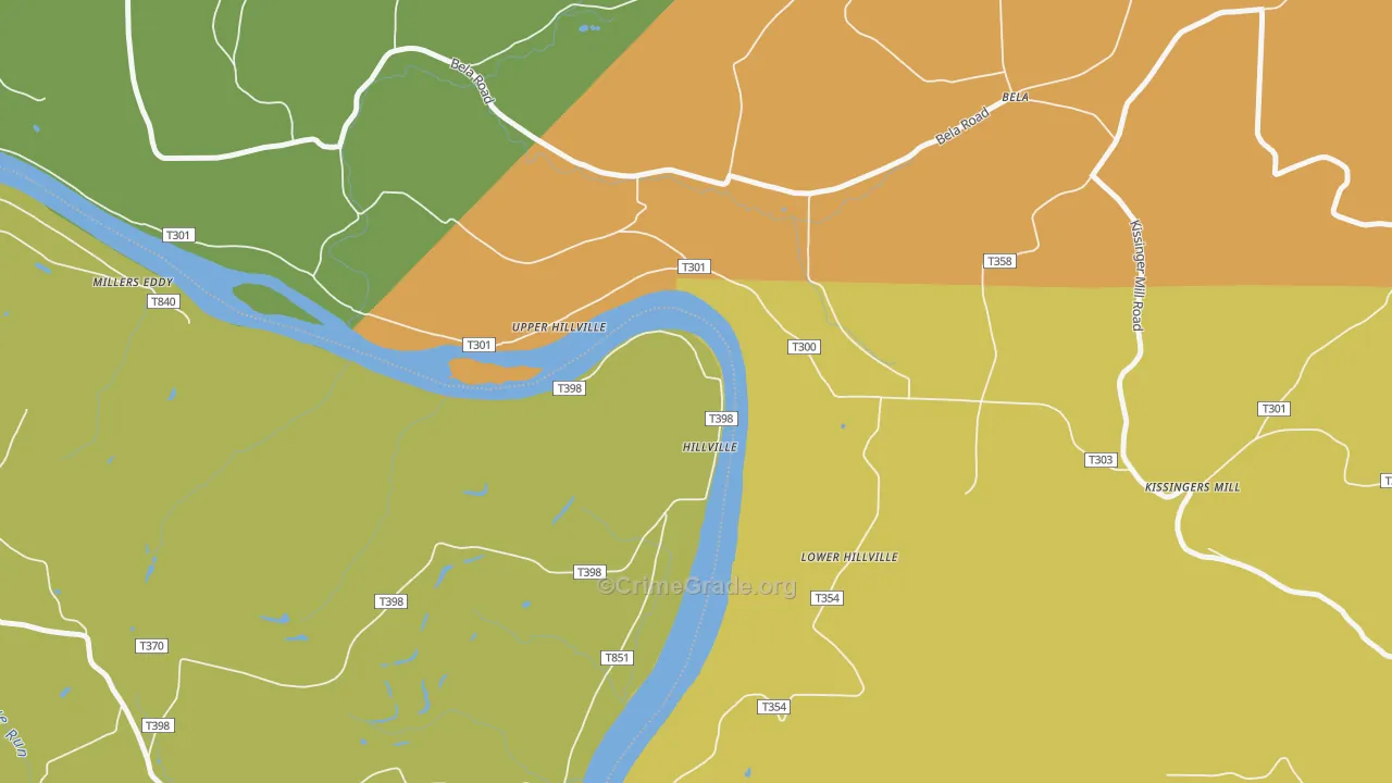 Hillville, PA Map of Arson Rates