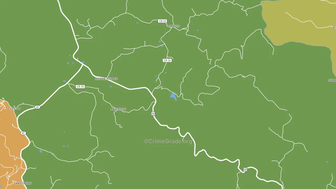 Hilton Village, WV Map of Arson Rates