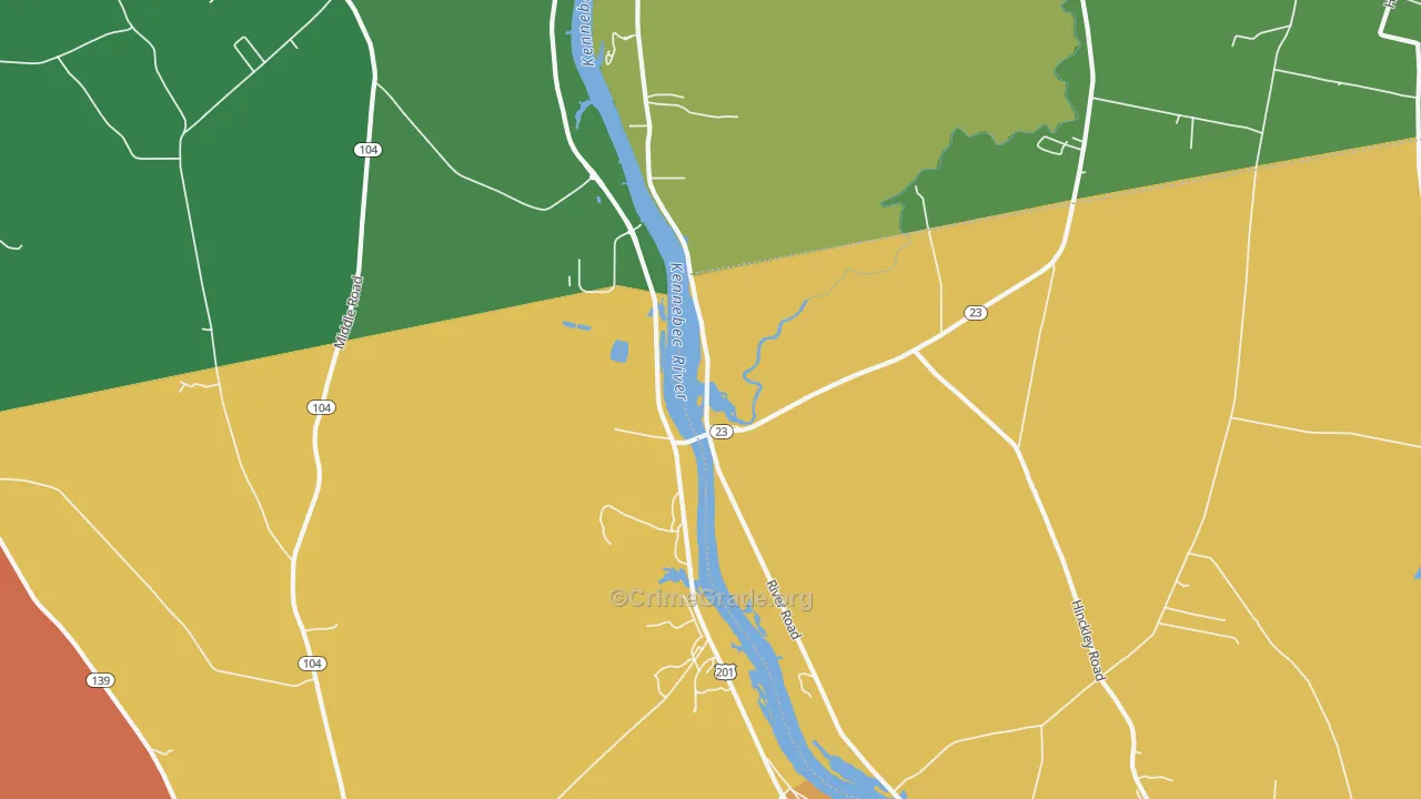Hinckley, ME Map of Arson Rates