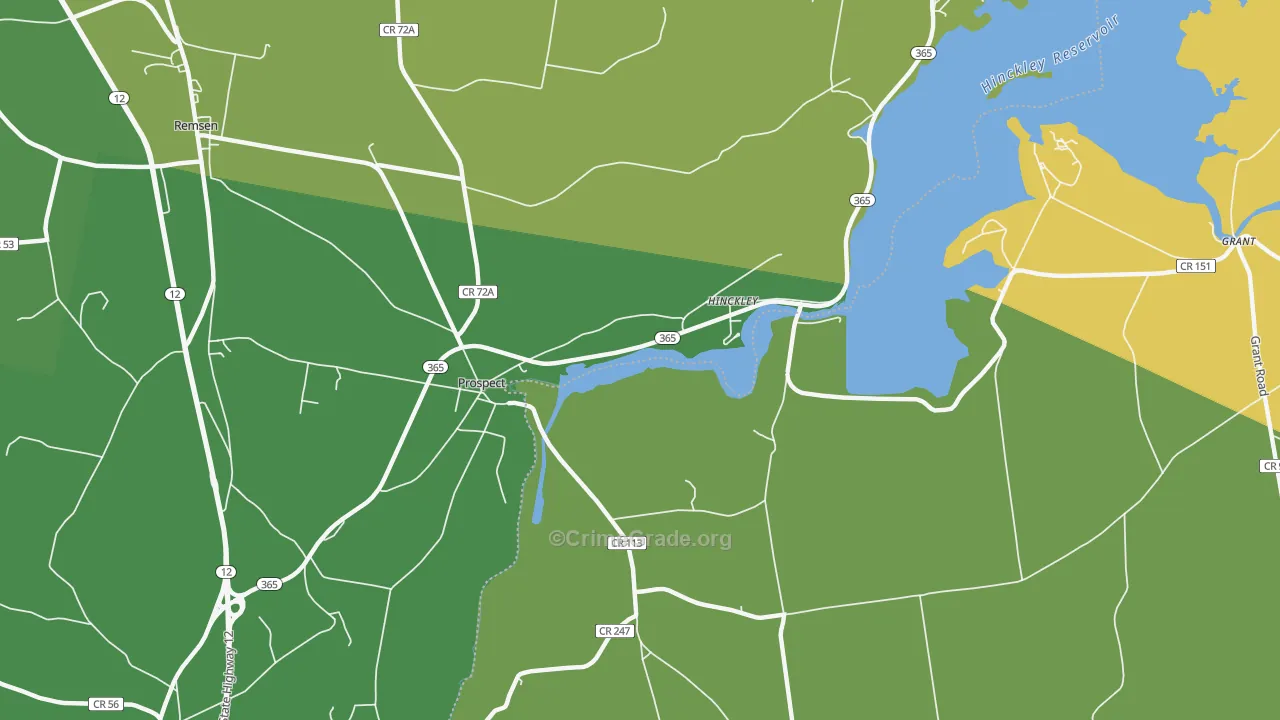 Hinckley, NY Map of Arson Rates