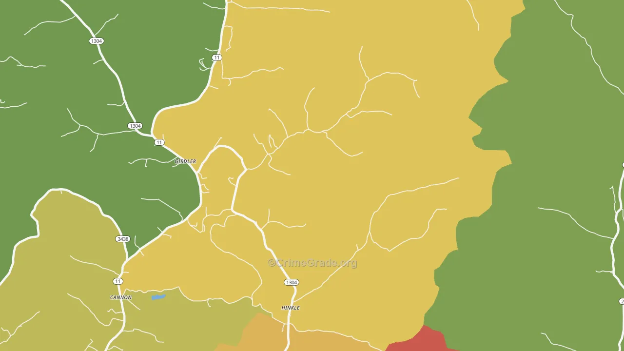 Hinkle, KY Map of Arson Rates