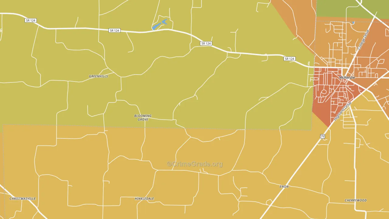 Hinkledale, TN Map of Arson Rates