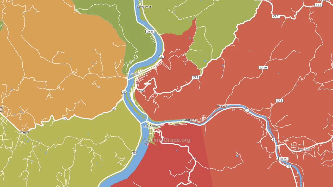 Hinton, WV Map of Arson Rates