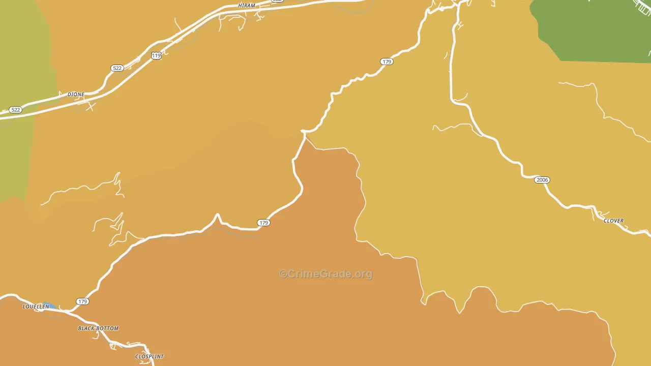 Hiram, KY Map of Arson Rates