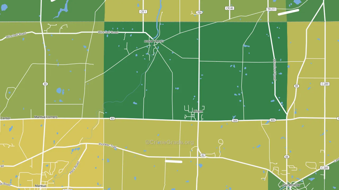Hiram, OH Map of Arson Rates