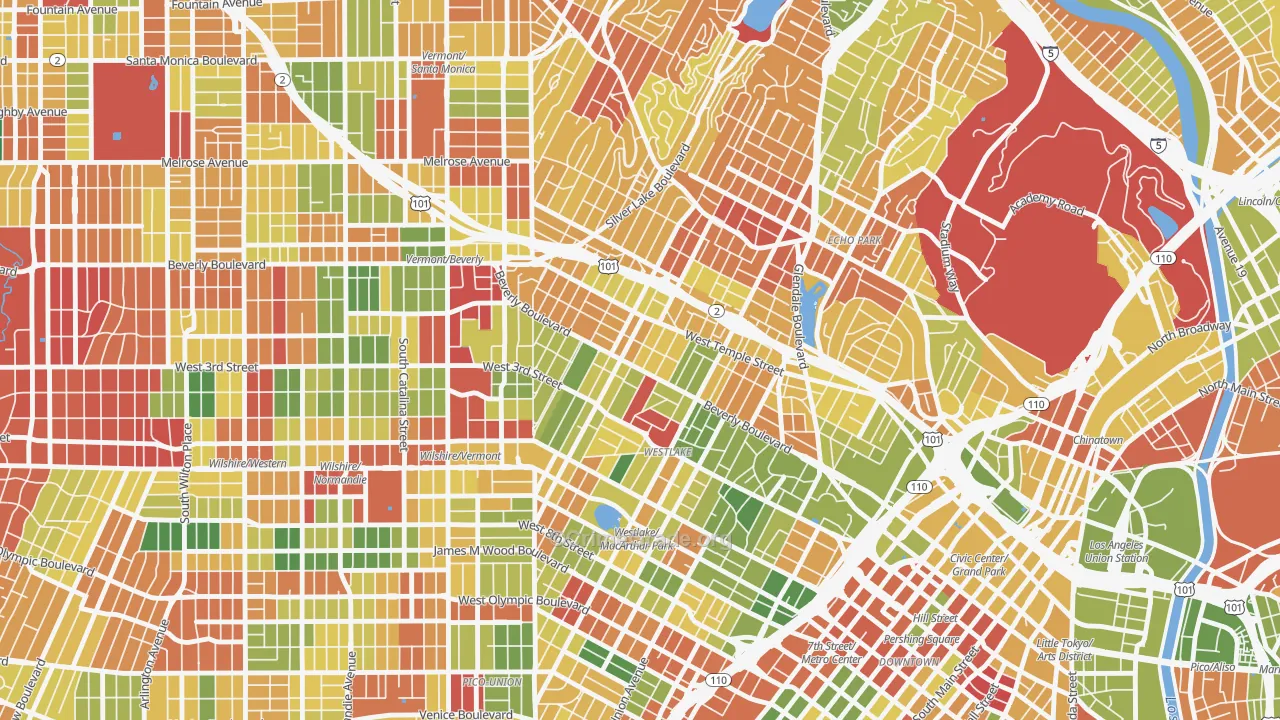 Historic Filipinotown, Los Angeles, CA Map of Arson Rates