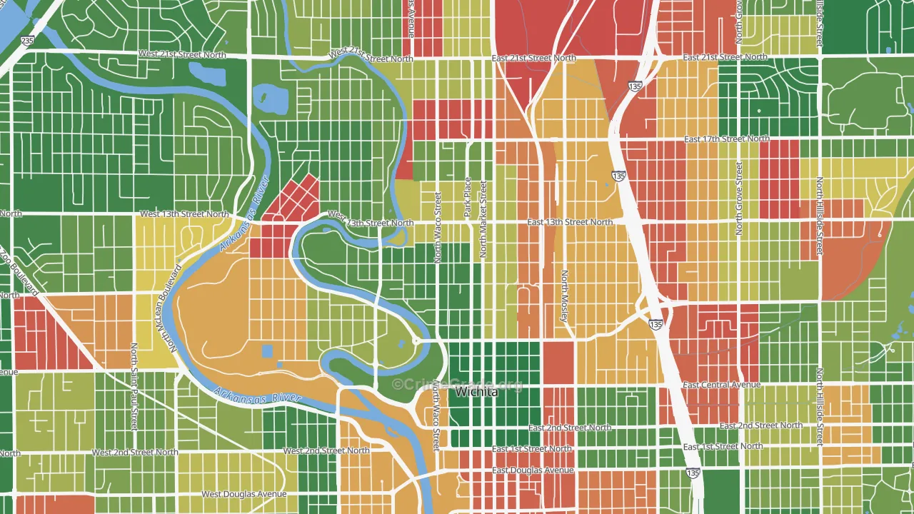 Historic Midtown, Wichita, KS Map of Arson Rates