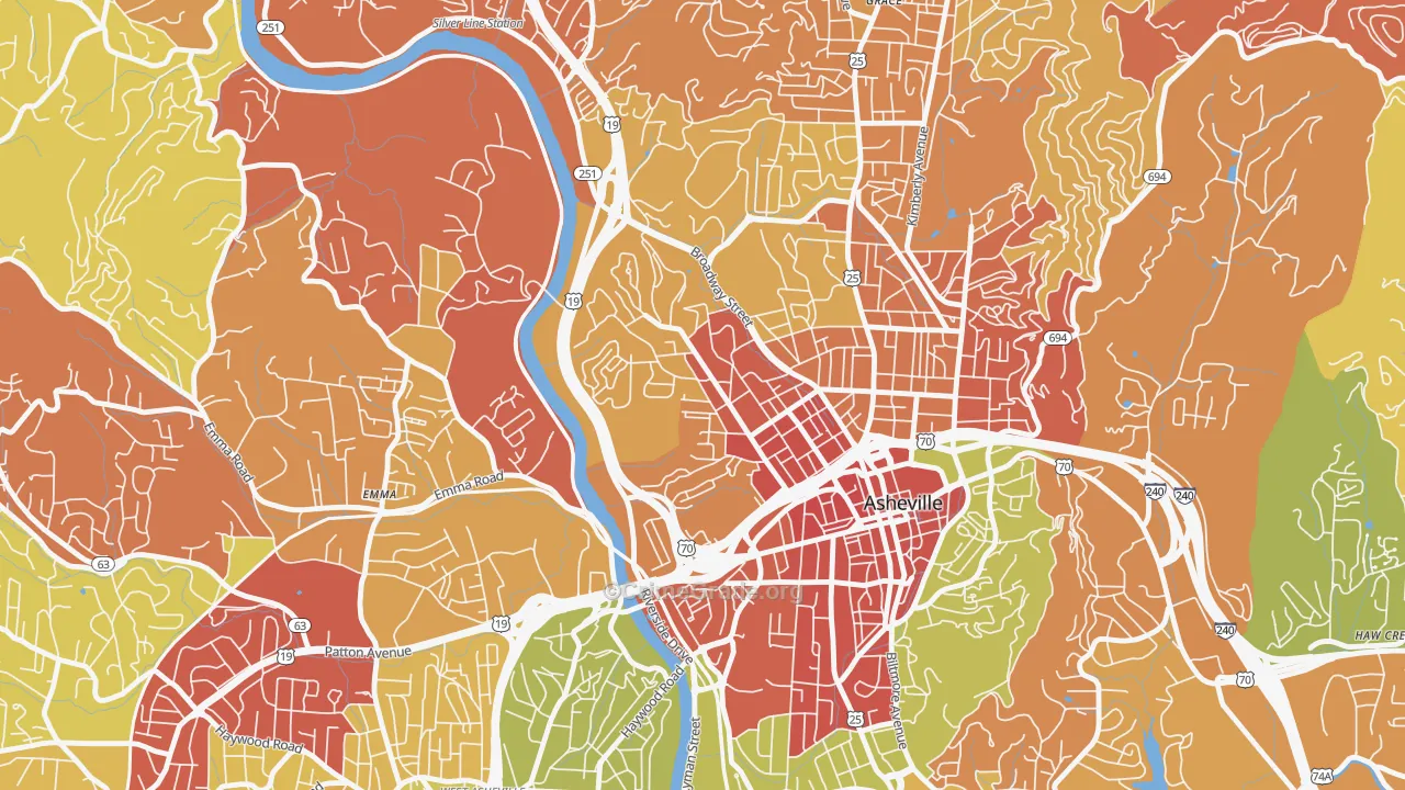 Historic Montford, Asheville, NC Map of Arson Rates