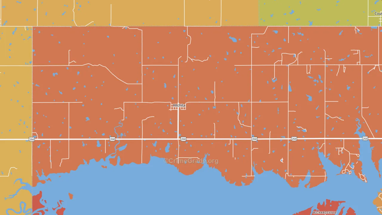 Hitchita, OK Map of Arson Rates