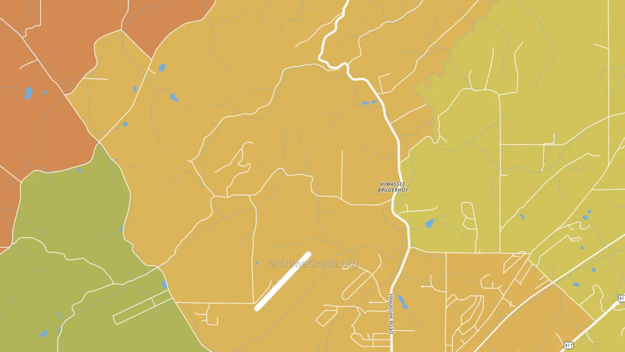 Hiwassee College, TN Map of Arson Rates