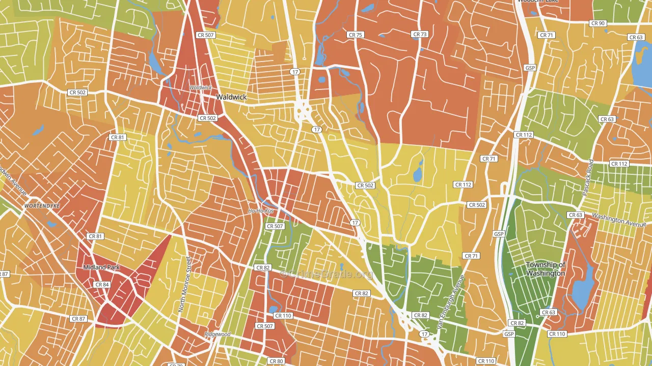 Ho-Ho-Kus, NJ Map of Arson Rates