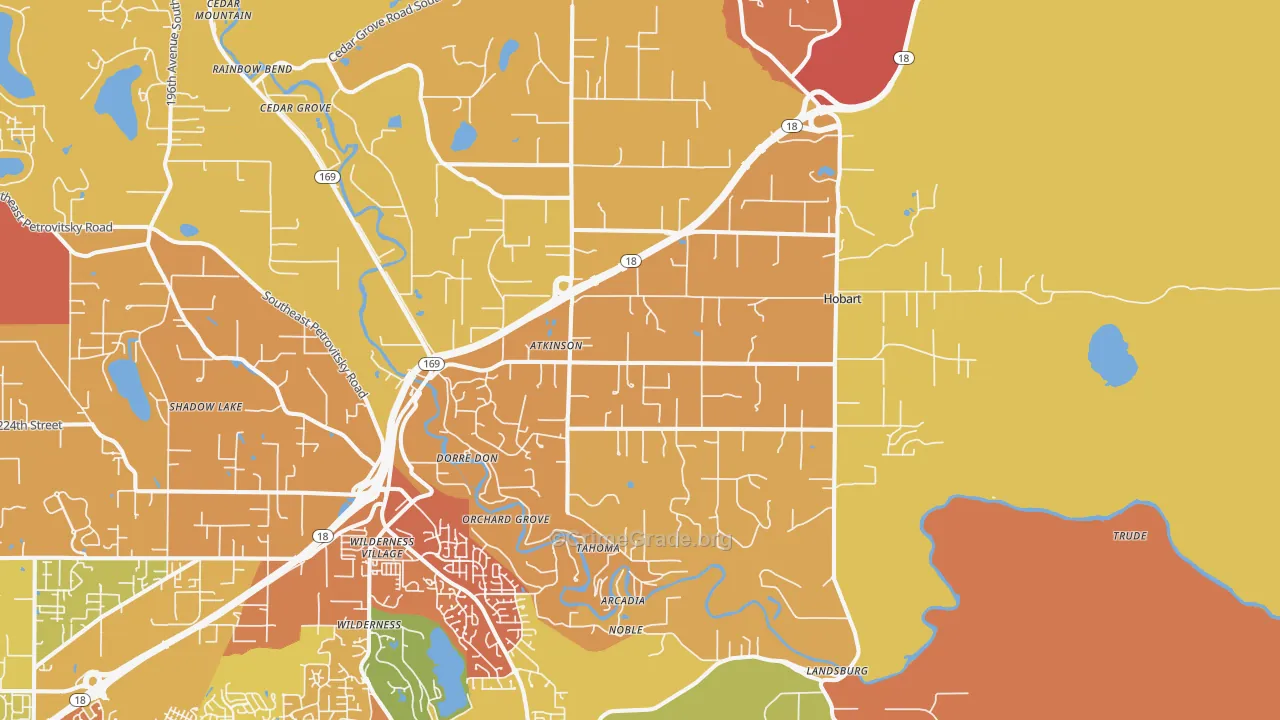 Hobart, WA Map of Arson Rates