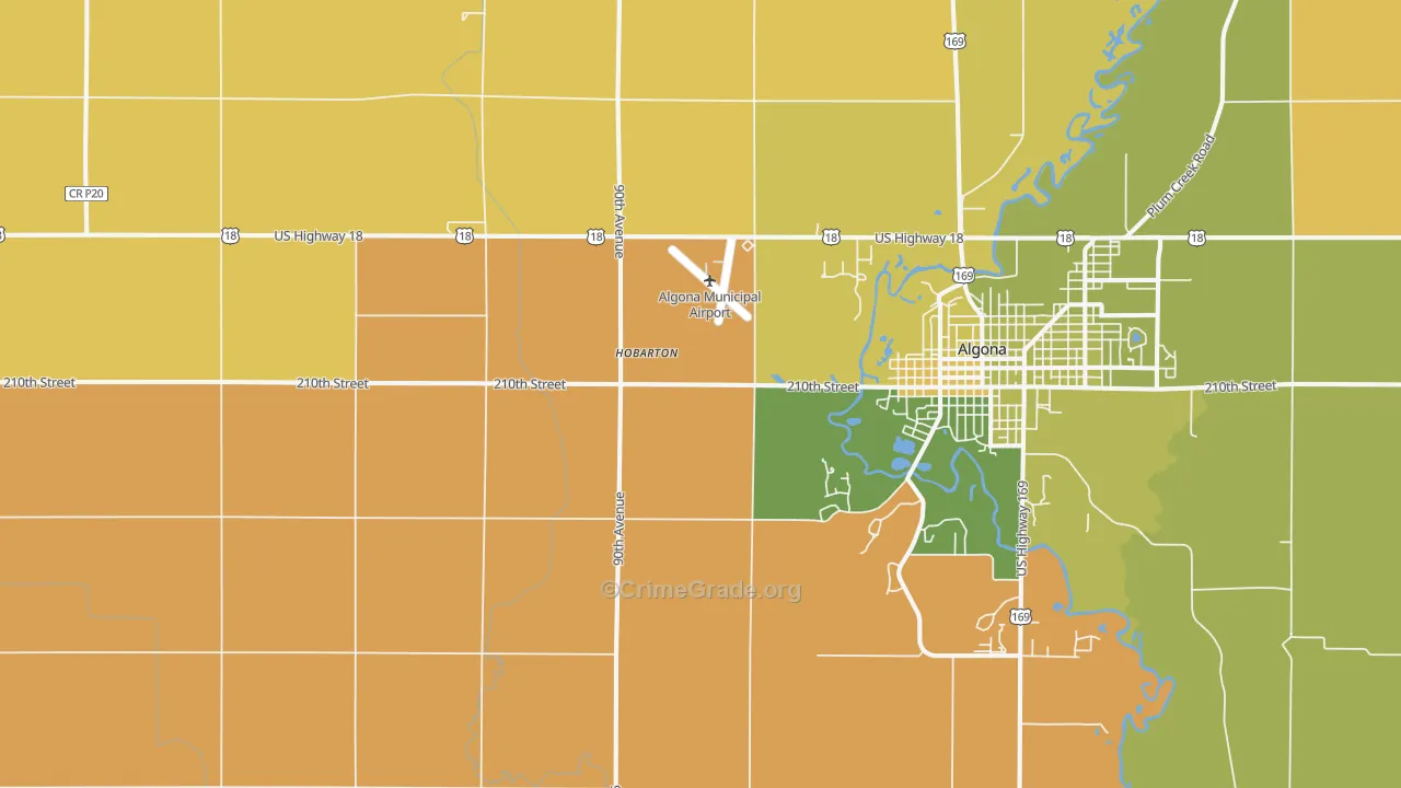 Hobarton, IA Map of Arson Rates
