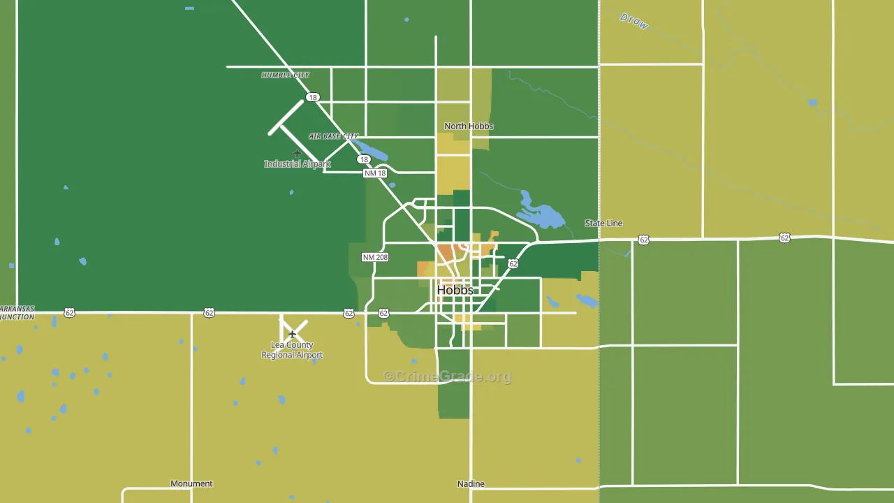 Hobbs, NM Map of Arson Rates