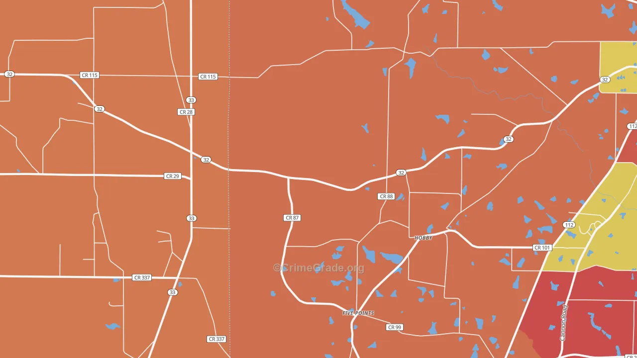 Hobby, GA Map of Arson Rates