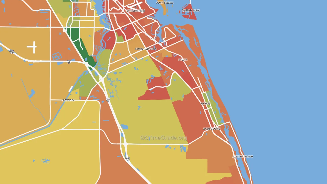 Hobe Sound, FL Map of Arson Rates