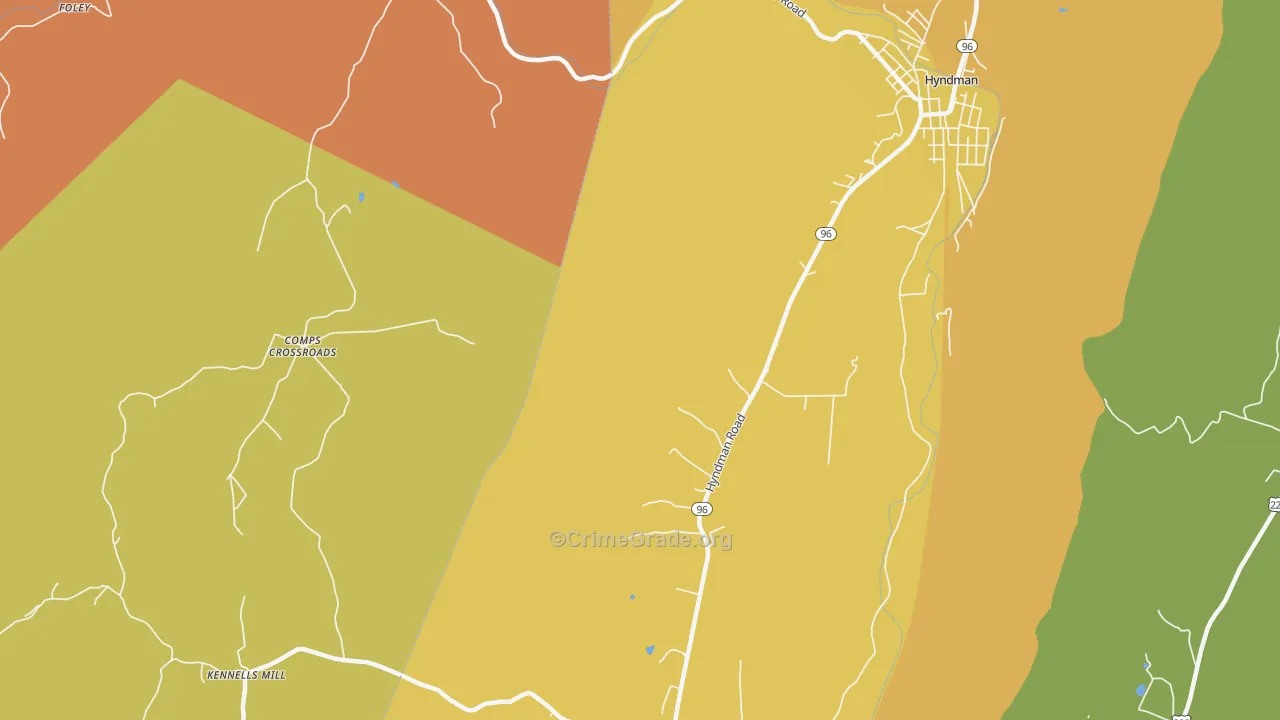 Hoblitzell, PA Map of Arson Rates