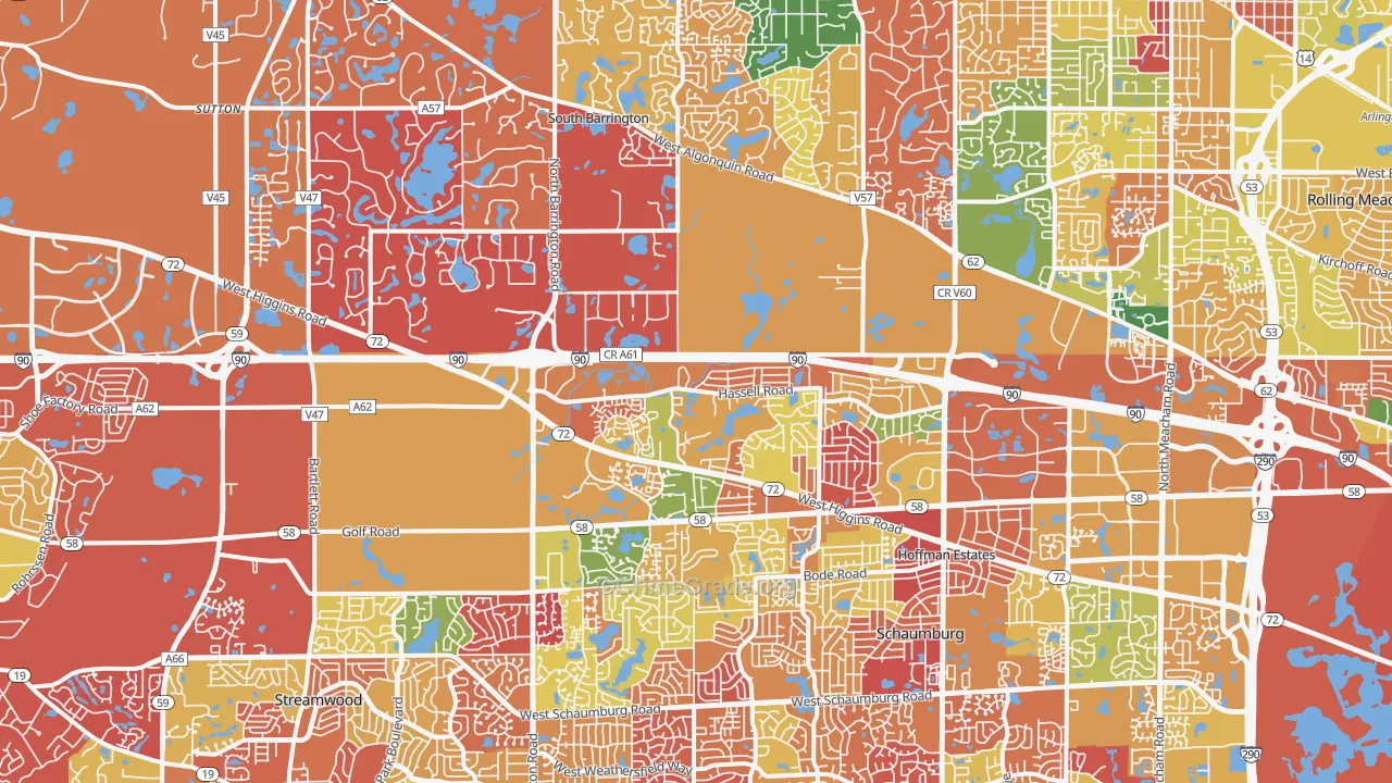 Hoffman Estates, IL Map of Arson Rates