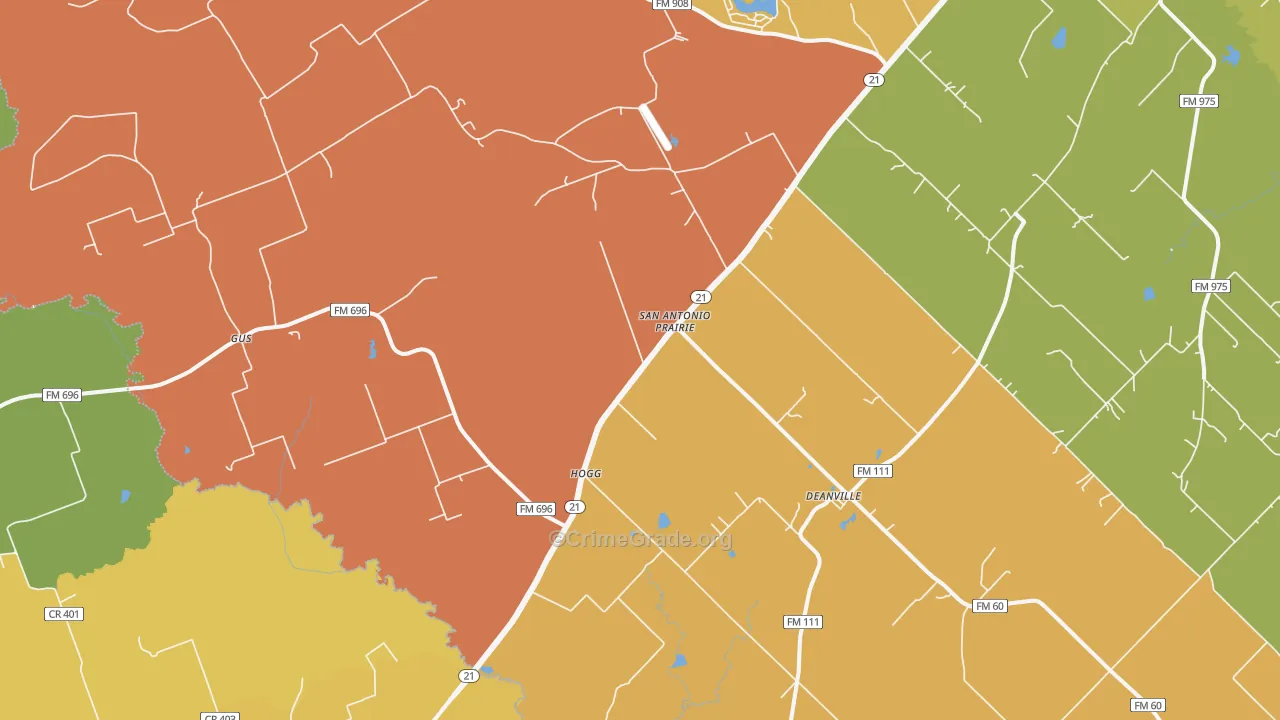Hogg, TX Map of Arson Rates