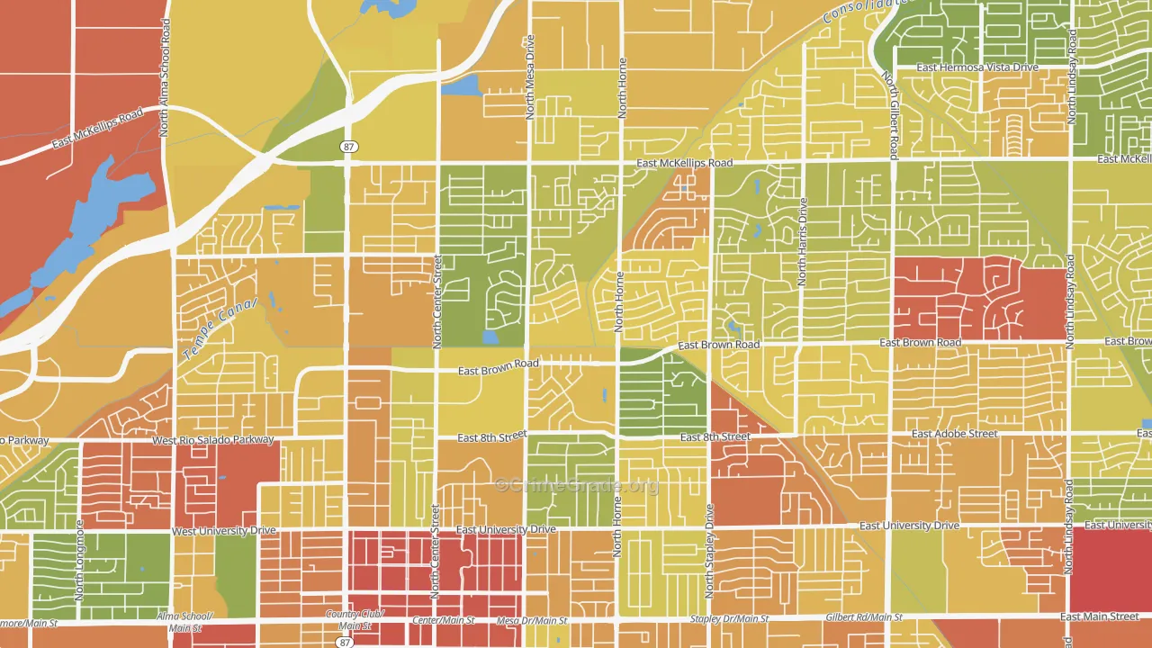 Hohokam Village, Mesa, AZ Map of Arson Rates