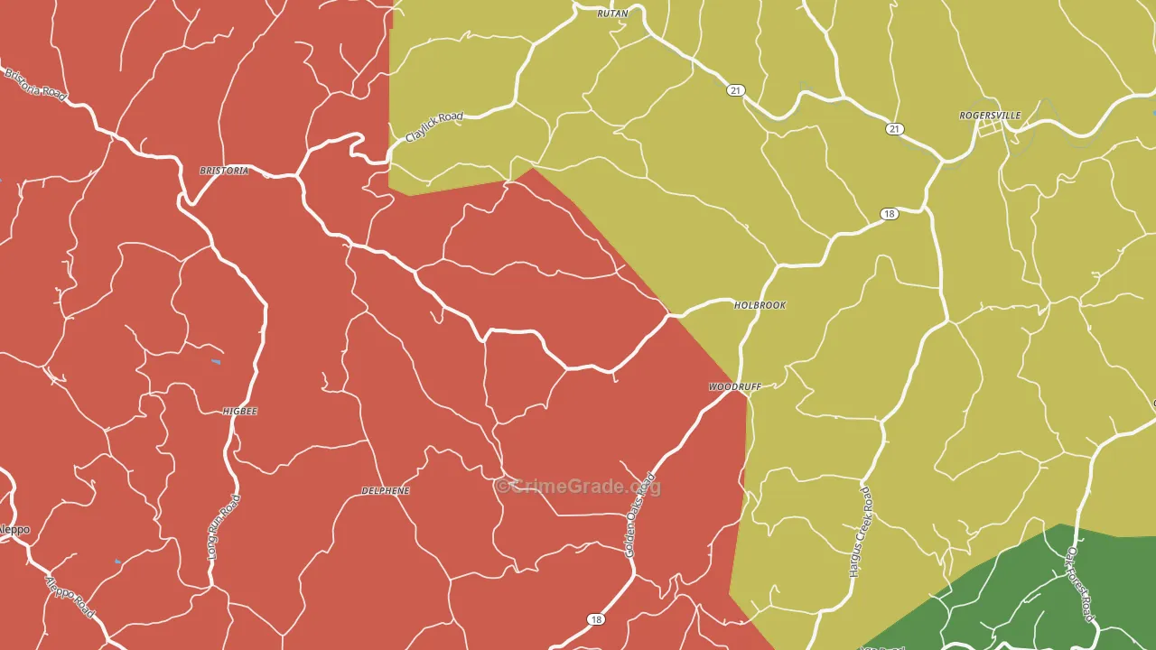 Holbrook, PA Map of Arson Rates