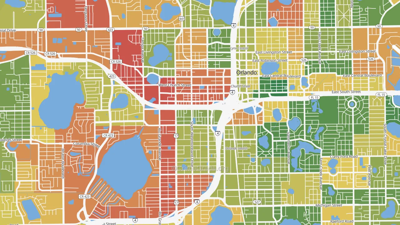 Holden-Parramore, Orlando, FL Map of Arson Rates