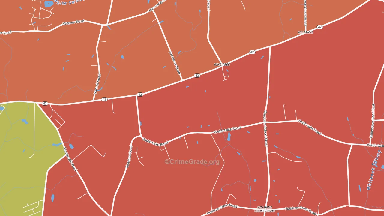 Holdens Crossroads, NC Map of Arson Rates