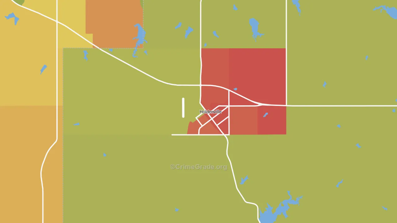 Holdenville, OK Map of Arson Rates