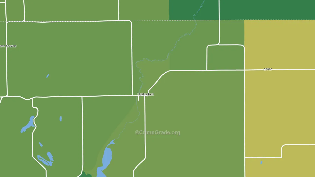 Holdingford, MN Map of Arson Rates