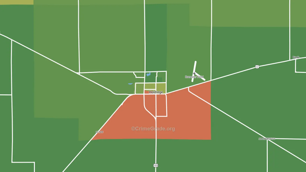 Holdrege, NE Map of Arson Rates