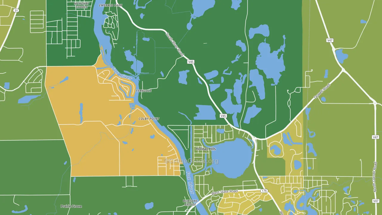 Holiday Hills, IL Map of Arson Rates